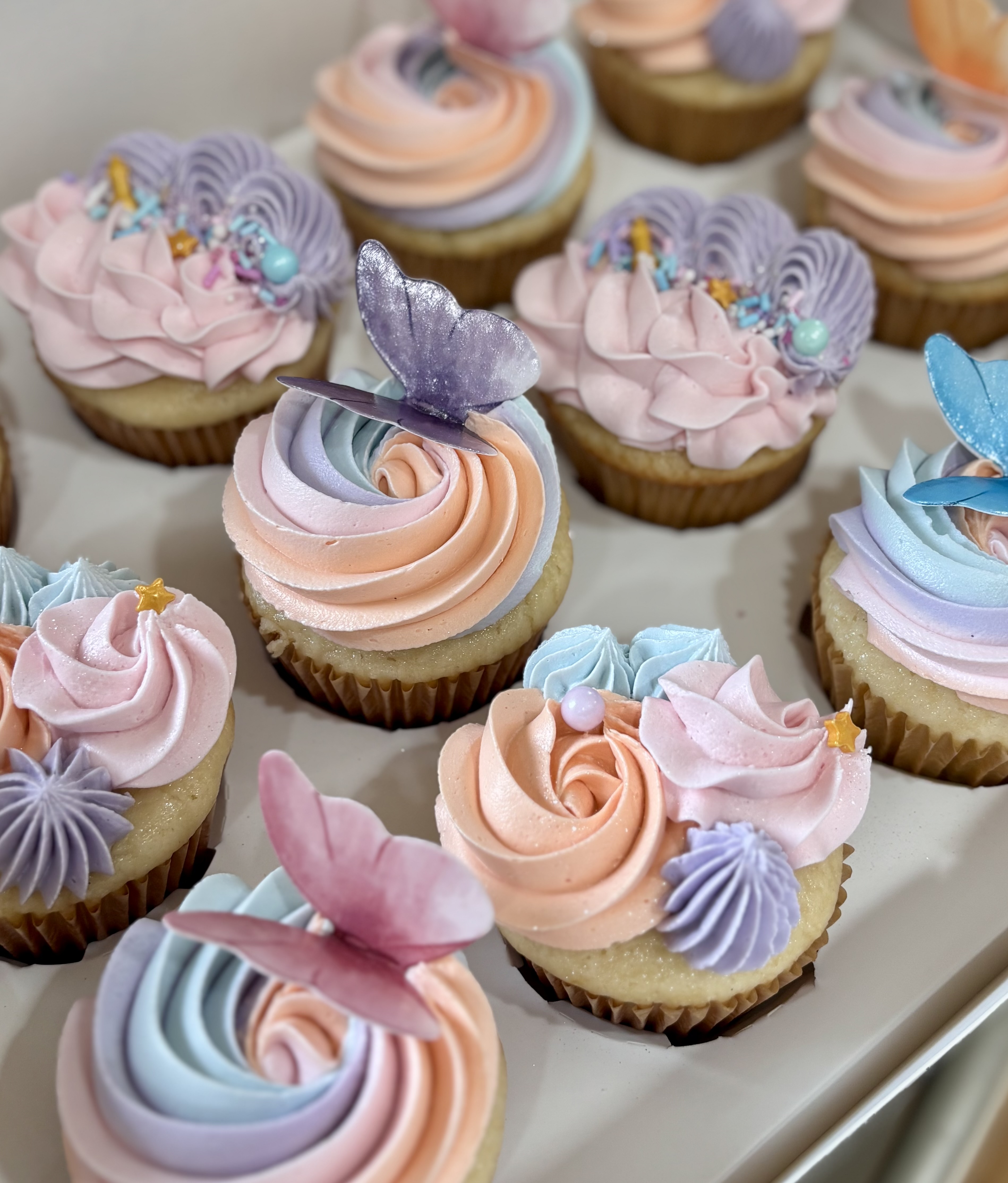 Pastel butterfly cupcakes